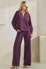 Comfort Drape Raglan Split V Top