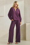 High Waist Wide Leg Pants with Side Seams