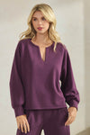 Comfort Drape Raglan Split V Top