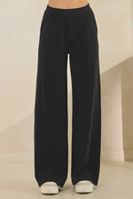 High Waist Wide Leg Pants with Side Seams