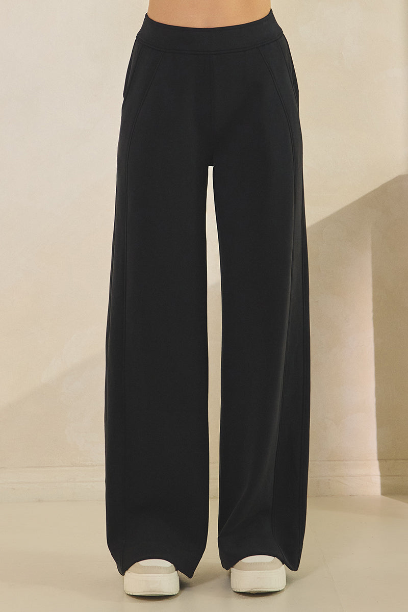 High Waist Wide Leg Pants with Side Seams