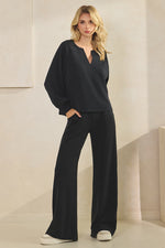 Plus Size Comfort Drape Wide Leg Pants