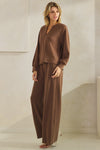 High Waist Wide Leg Pants with Side Seams