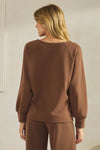 Plus Size Comfort Drape Raglan Split V Top