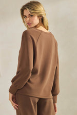 Plus Size Comfort Drape Raglan Split V Top