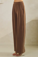 High Waist Wide Leg Pants with Side Seams