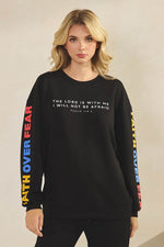 Plus Size Faith Over Fear  Pullover Sweatshirt
