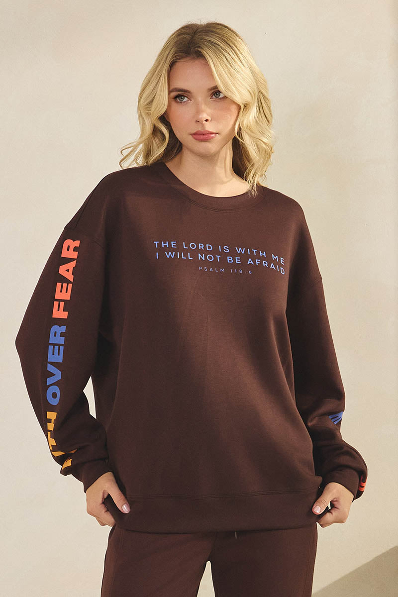 Plus Size Faith Over Fear  Pullover Sweatshirt