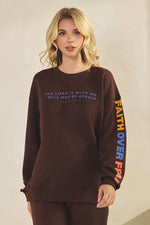 Plus Size Faith Over Fear  Pullover Sweatshirt
