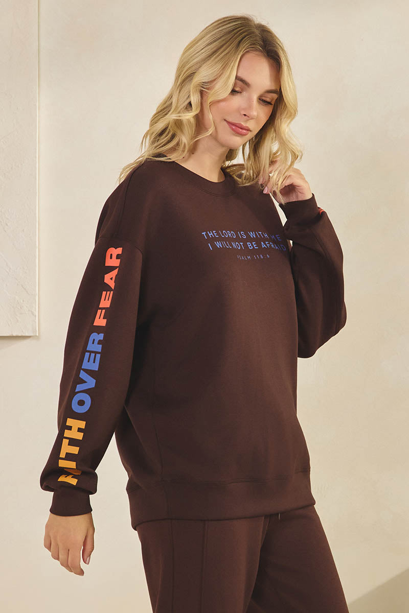 Plus Size Faith Over Fear  Pullover Sweatshirt