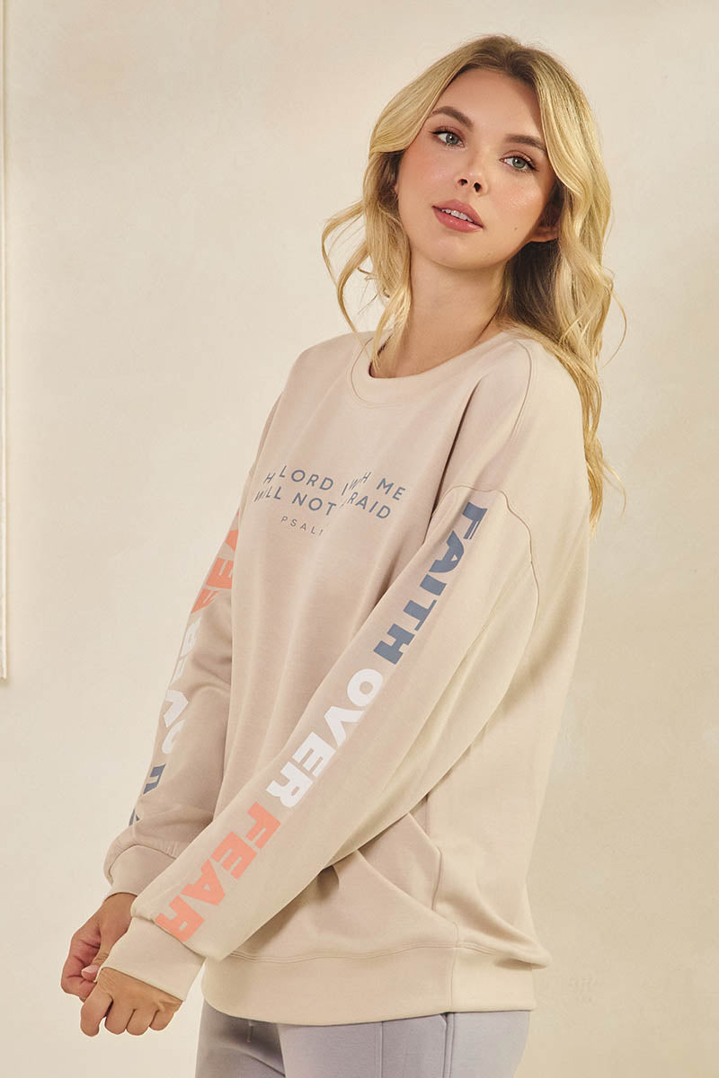 Plus Size Faith Over Fear  Pullover Sweatshirt