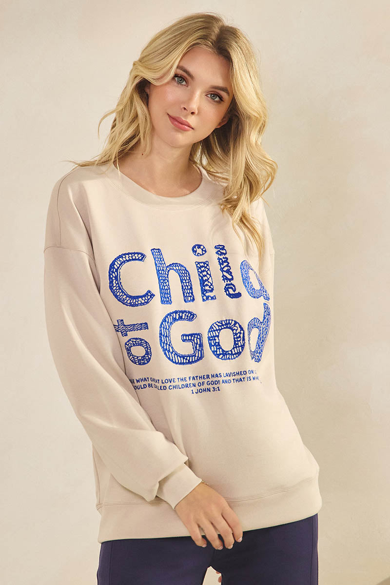 Plus Size Child of God Faith Pullover Sweatshirt