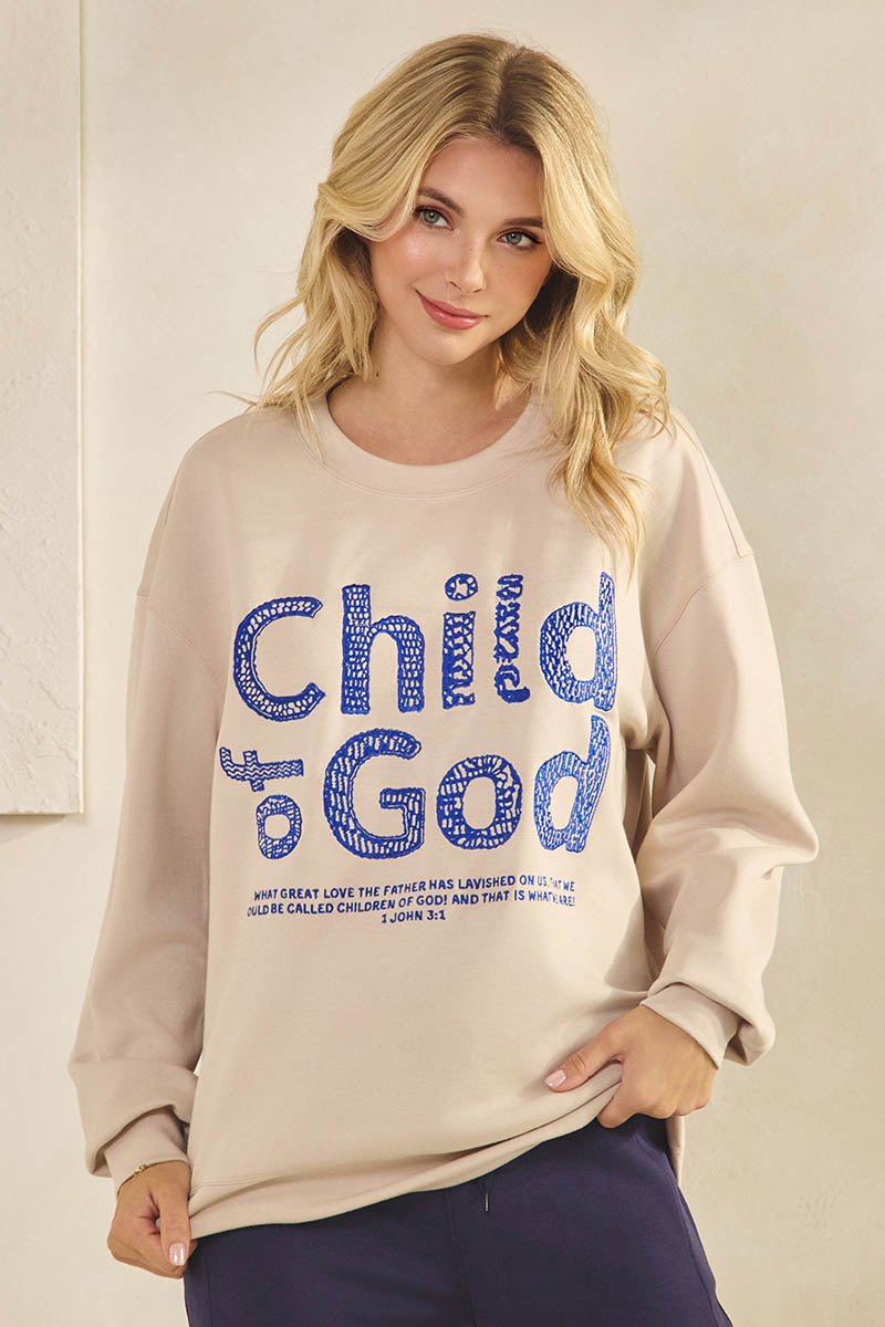 Plus Size Child of God Faith Pullover Sweatshirt