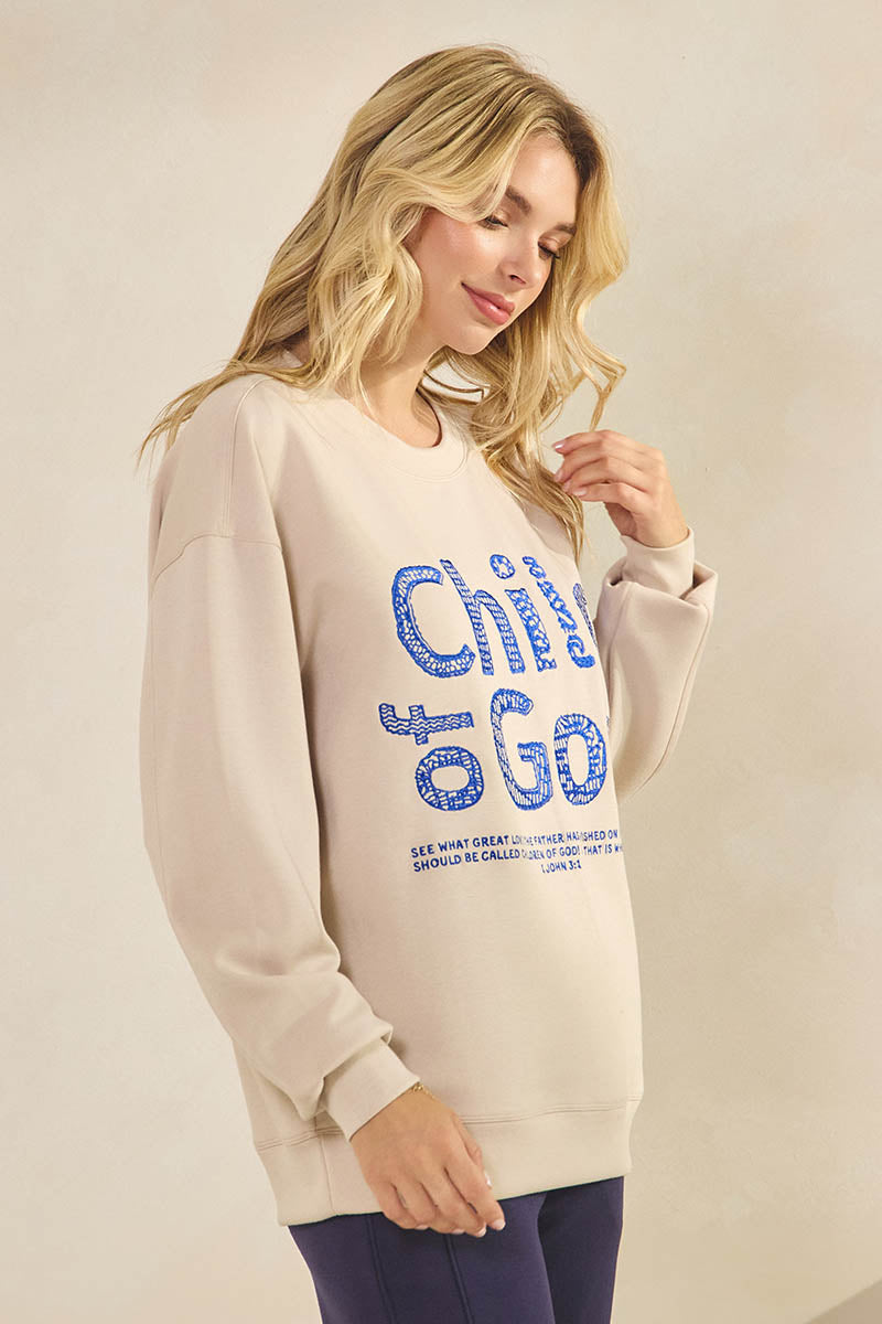 Plus Size Child of God Faith Pullover Sweatshirt