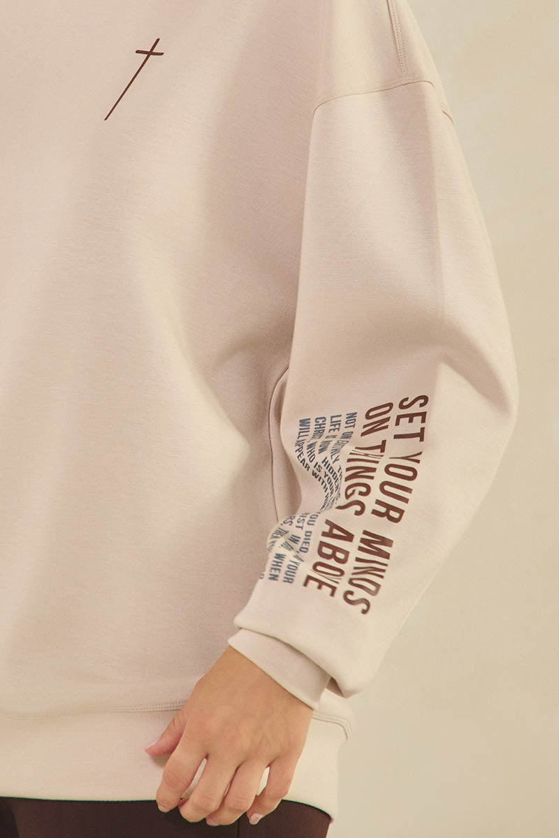 Set Your Mind Faith Long Sleeve Pullover Sweatshirt