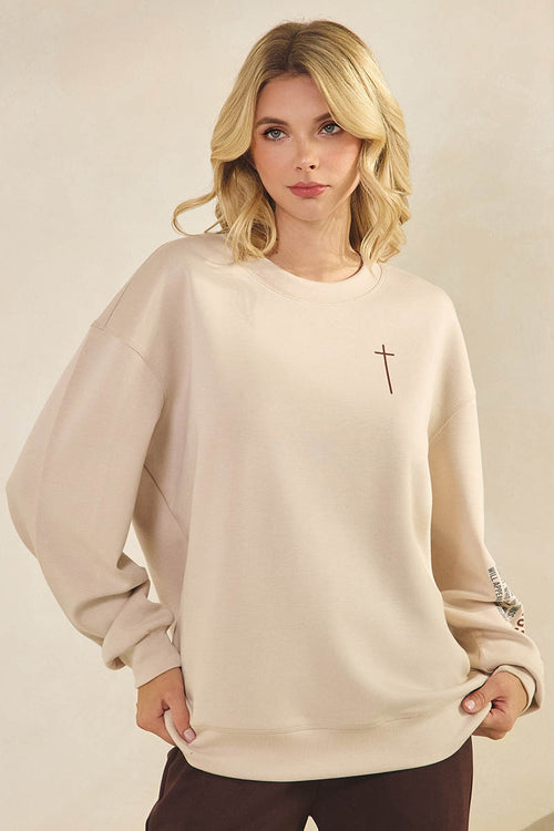 Set Your Mind Faith Long Sleeve Pullover Sweatshirt