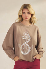 Plus Size Weekend Flow Art Print Cotton Top