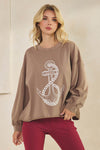 Plus Size Weekend Flow Art Print Cotton Top