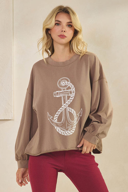 Weekend Flow Art Print Cotton Top