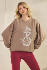 Plus Size Weekend Flow Art Print Cotton Top