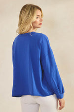 Plus Size Weekend Flow Art Print Cotton Top