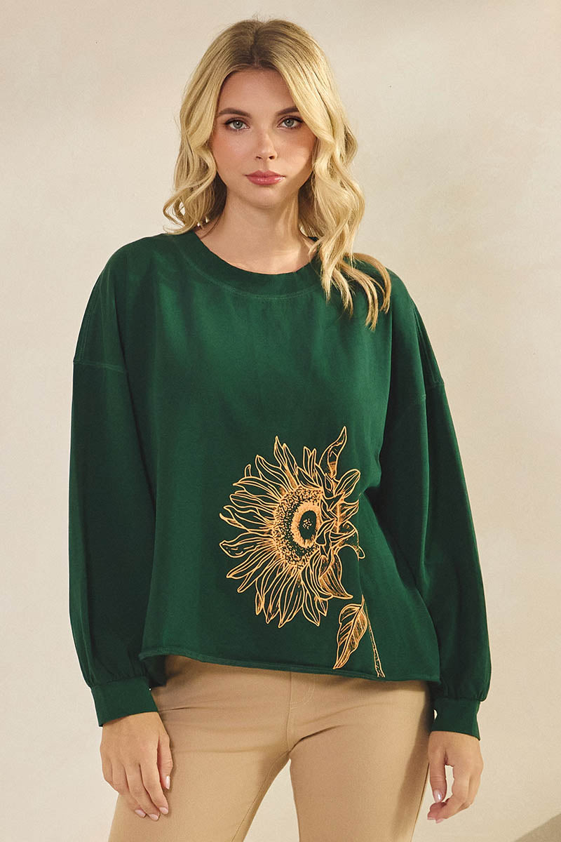 Plus Size Weekend Flow Art Print Cotton Top