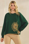 Plus Size Weekend Flow Art Print Cotton Top