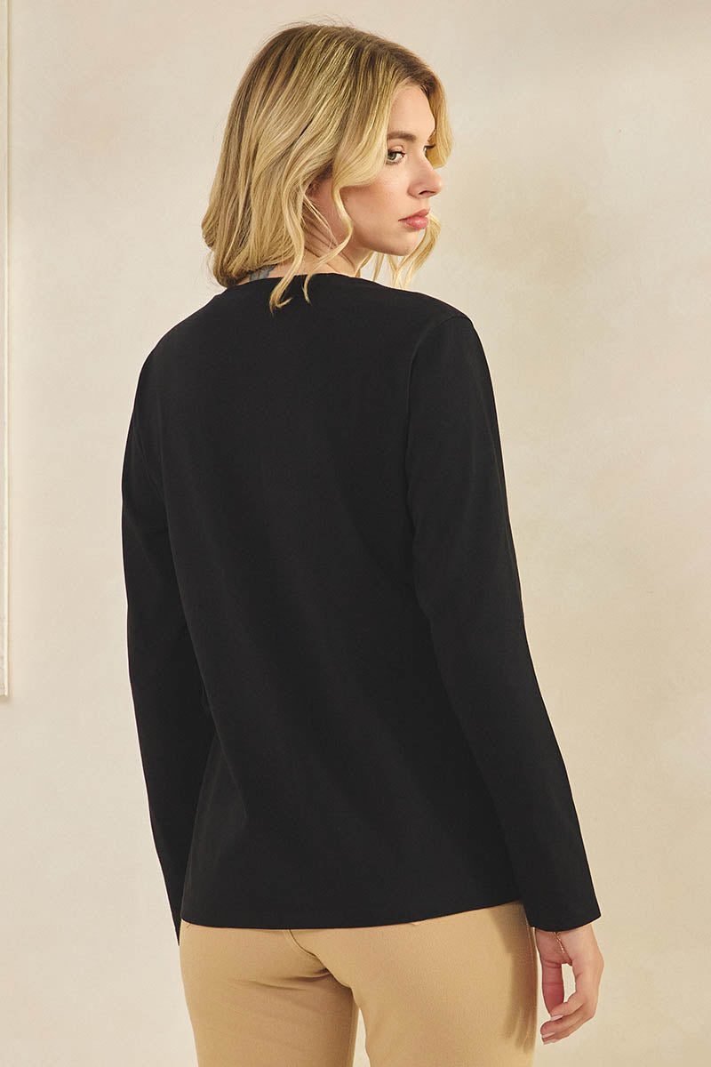 Essentially Soft Cotton Long Sleeve Shirt Top