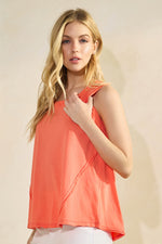 Coral Women’s Rebel Raw Edge Oversized Tank Top
