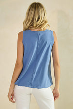 Denim Blue Women’s Rebel Raw Edge Oversized Tank Top