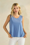 Denim Blue Women’s Rebel Raw Edge Oversized Tank Top