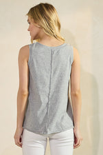 Heather Gray Women’s Rebel Raw Edge Oversized Tank Top