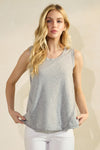 Heather Gray Women’s Rebel Raw Edge Oversized Tank Top