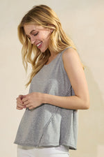 Heather Gray Women’s Rebel Raw Edge Oversized Tank Top