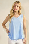 Light Blue Women’s Rebel Raw Edge Oversized Tank Top