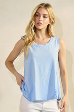 Light Blue Women’s Rebel Raw Edge Oversized Tank Top