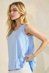 Light Blue Women’s Rebel Raw Edge Oversized Tank Top