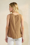 Mocha Women’s Rebel Raw Edge Oversized Tank Top