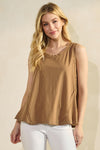 Mocha Women’s Rebel Raw Edge Oversized Tank Top