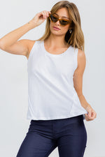 White Women’s Rebel Raw Edge Oversized Tank Top