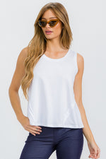 White Women’s Rebel Raw Edge Oversized Tank Top