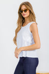 White Women’s Rebel Raw Edge Oversized Tank Top