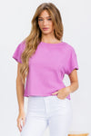 Orchid Women’s Short Sleeved Rebel Raw Edge Oversized Short Tee, Available in Small to Large