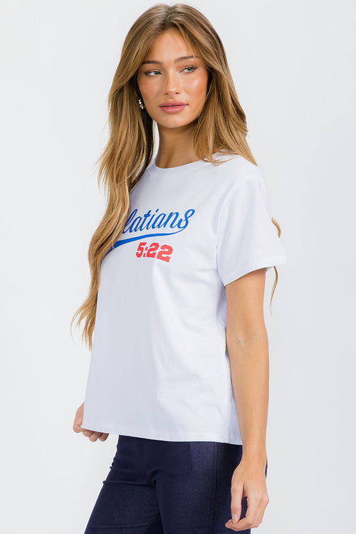 Women's Galatians 5:22 Bible Verse Baseball Style T-Shirt