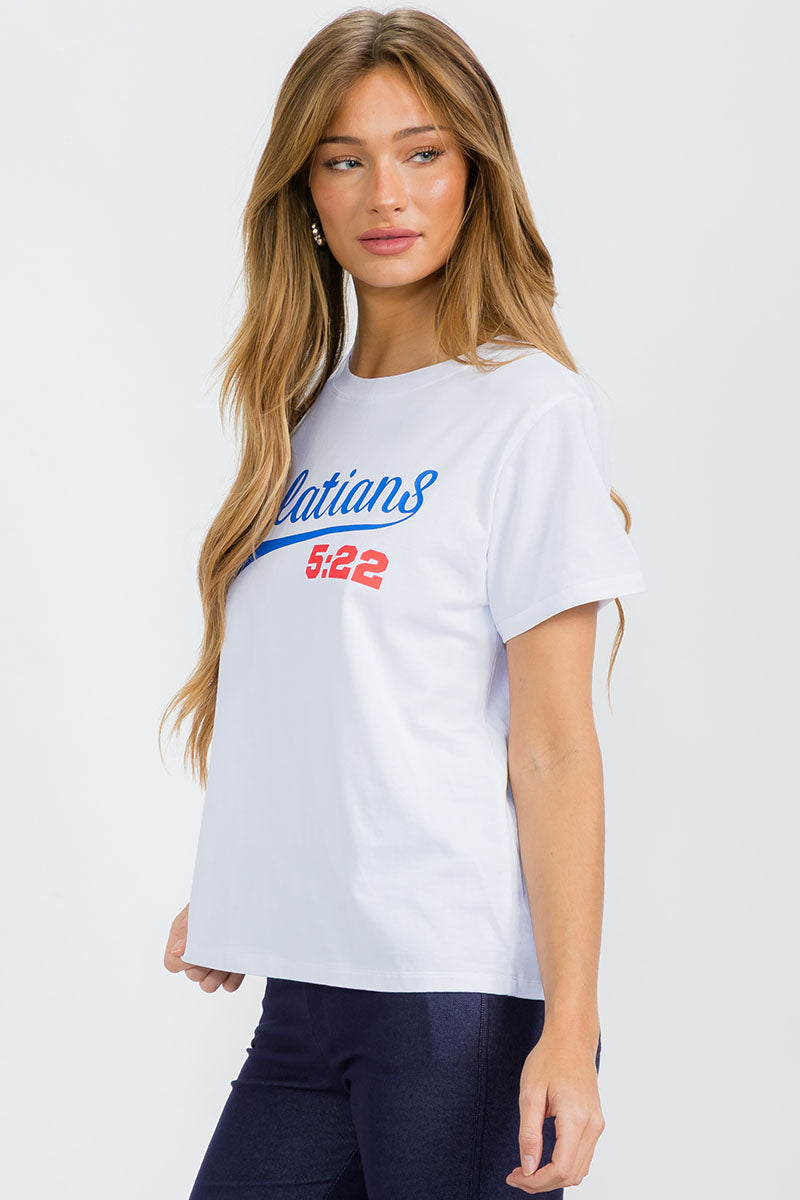 Women's Galatians 5:22 Bible Verse Baseball Style T-Shirt