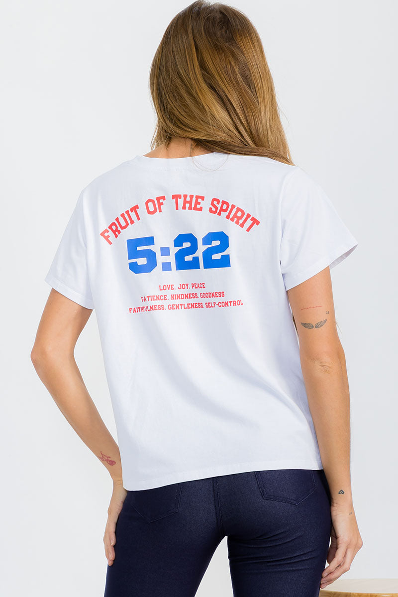 Women's Galatians 5:22 Bible Verse Baseball Style T-Shirt