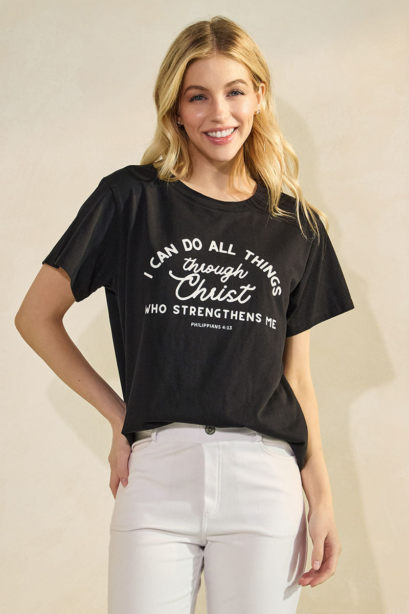 Women’s Faith Message Pure Cotton Crew Neck Graphic Tee 