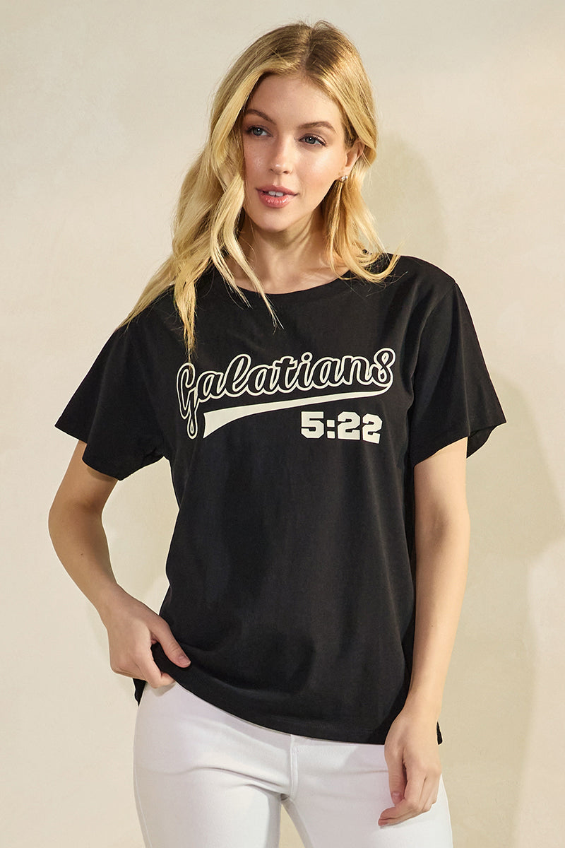 Women's Galatians 5:22 Bible Verse Baseball Style T-Shirt
