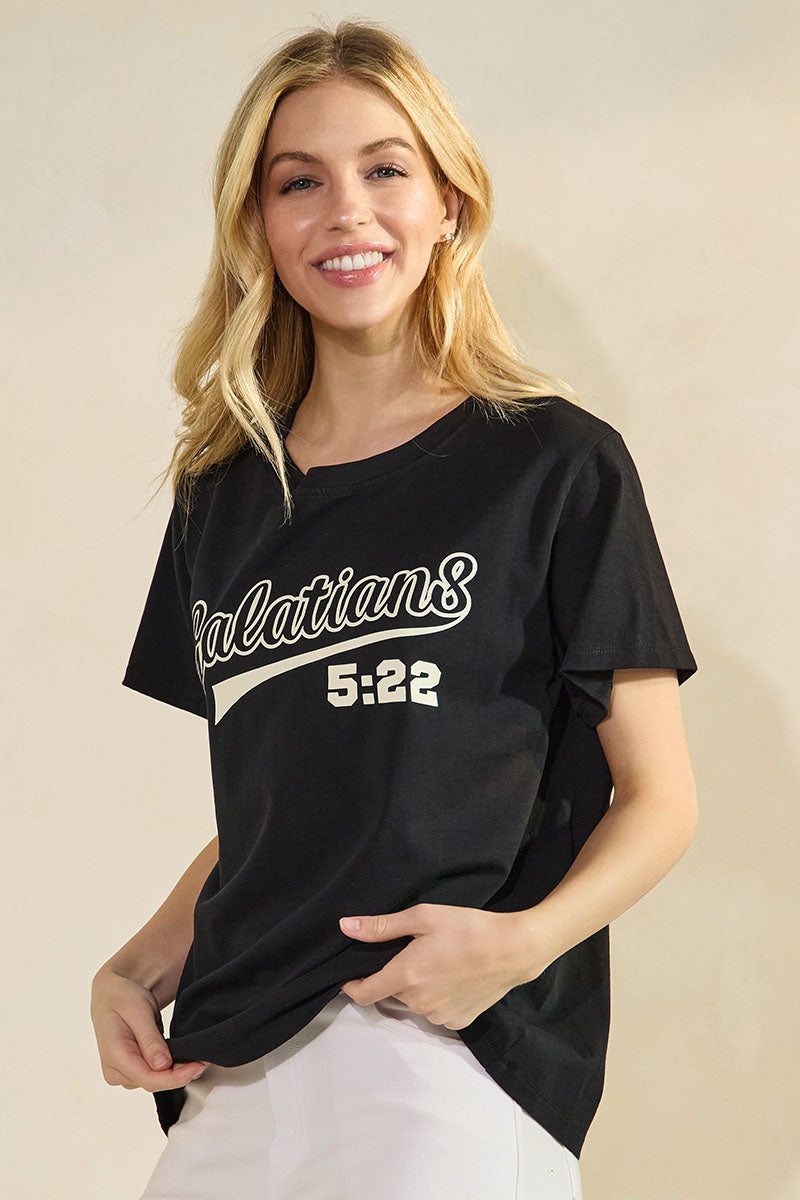 Women's Galatians 5:22 Bible Verse Baseball Style T-Shirt