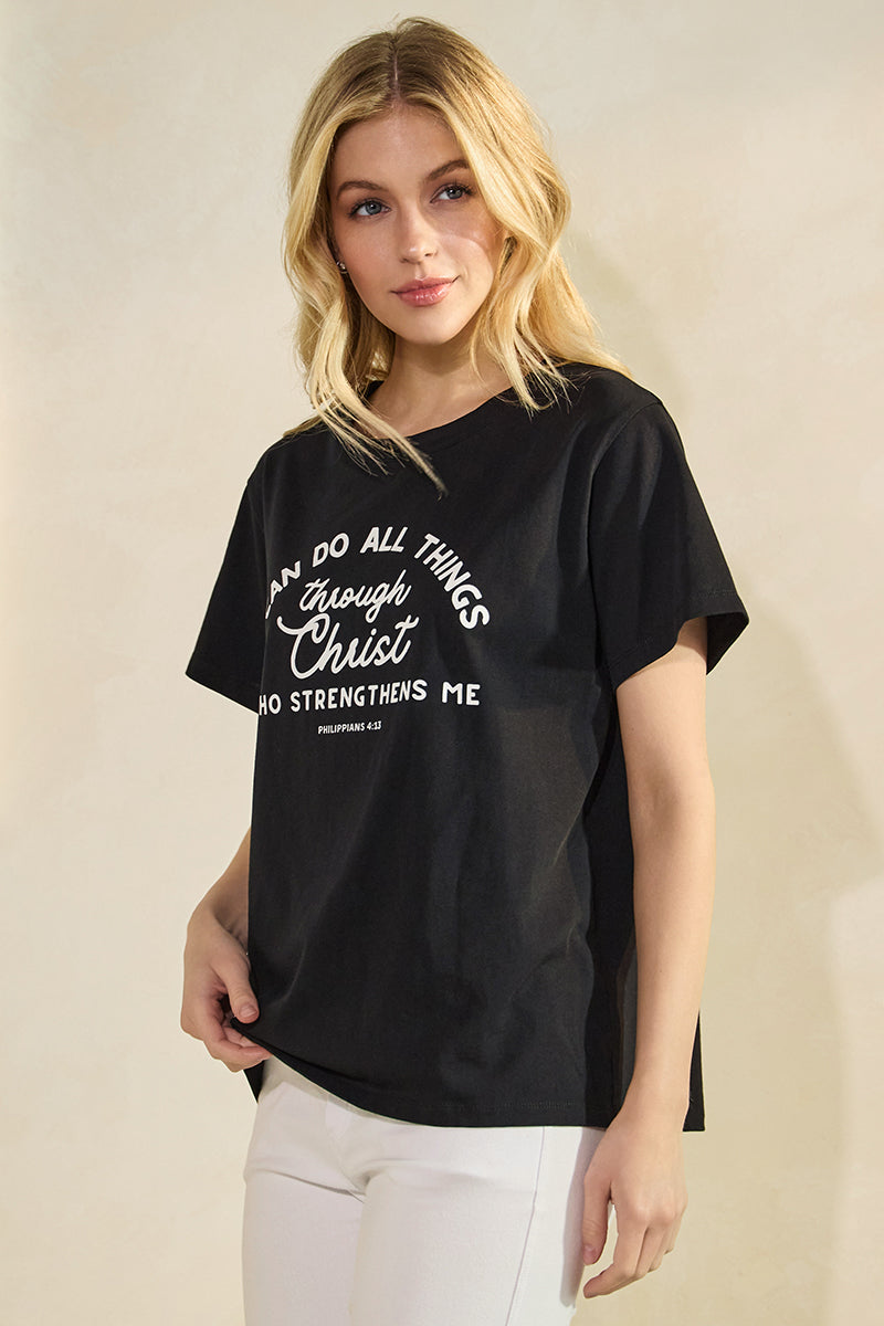 Women’s Faith Message Pure Cotton Crew Neck Graphic Tee 